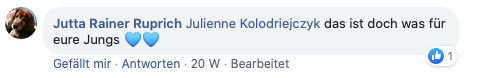 Jutta Rainer Ruprich erwähnt Julienne Kolodriejczyk: Das ist doch was für eure Jungs!