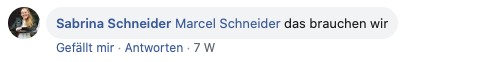 Sabrina Schneider zu Marcel Schneider: Das brauchen wir! Sabrina Schneider zu Marcel Schneider: Das brauchen wir!