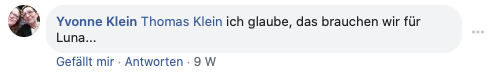 Yvonne Klein erwähnt Thomas Klein: Ich glaube, das brauchen wir für Luna...